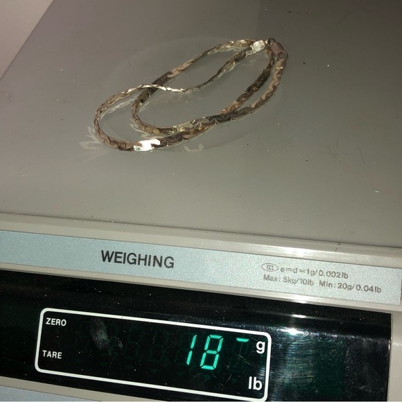 Vtg Sterling Silver Flat Link Super Shiny Chain 16” Length / 4mm Width / 18g - Picture 7 of 7